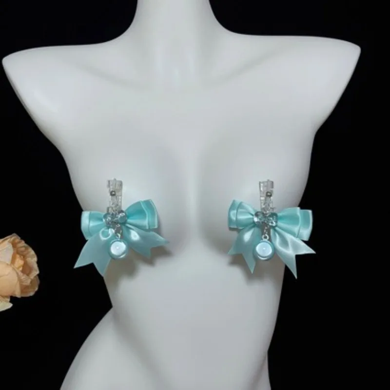 Sensual Bow-Shaped Water Sound Bell Nipple Clamps Unisex Massage Stimulation For Nipples SM Couple Foreplay Adult Product Sextoy_voghion.com