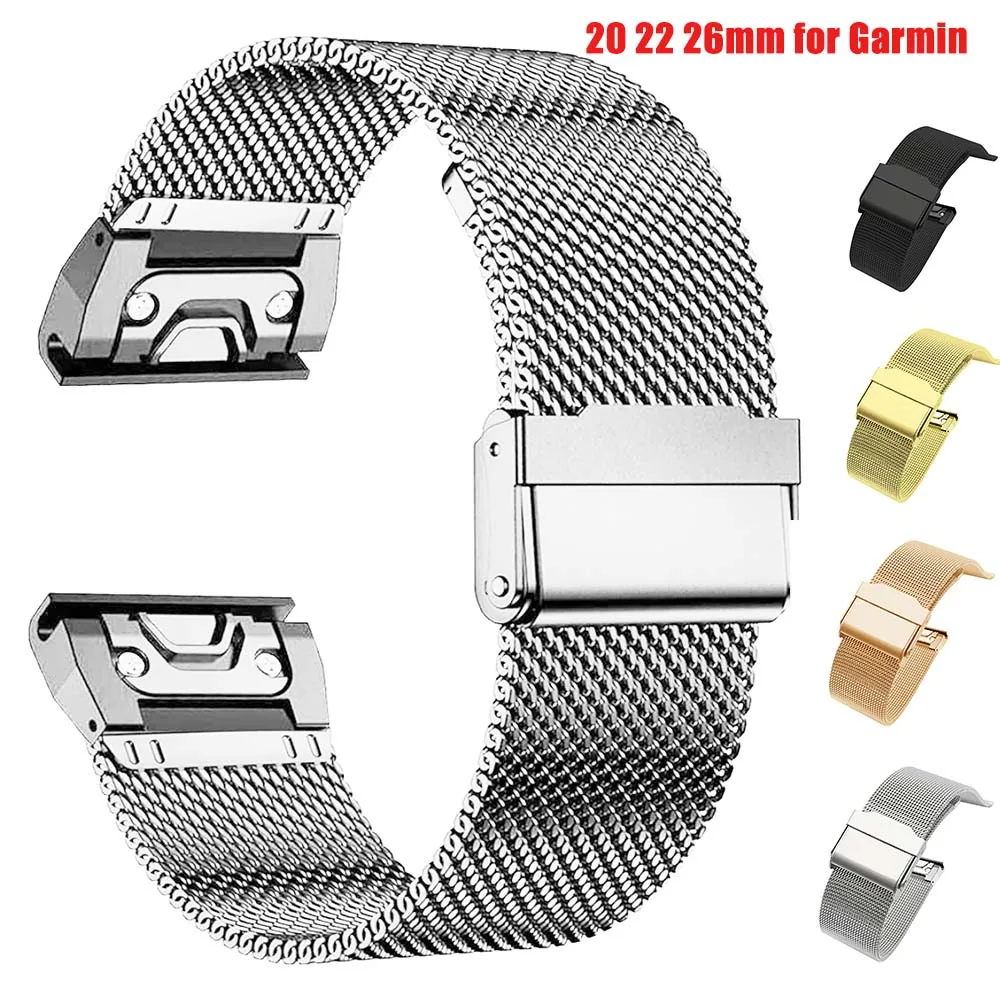 Quick Fit Stainless Steel Band, Universal Sports Watch Strap 20/22/26mm
