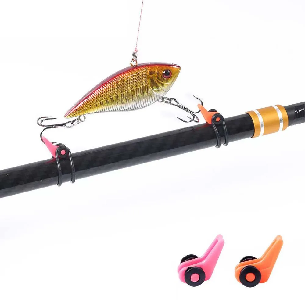 fishing rod bait holders 10PCS Fishing Bait Keeper Mixed Colors Hook Ring Lure Holder for Rod Jig