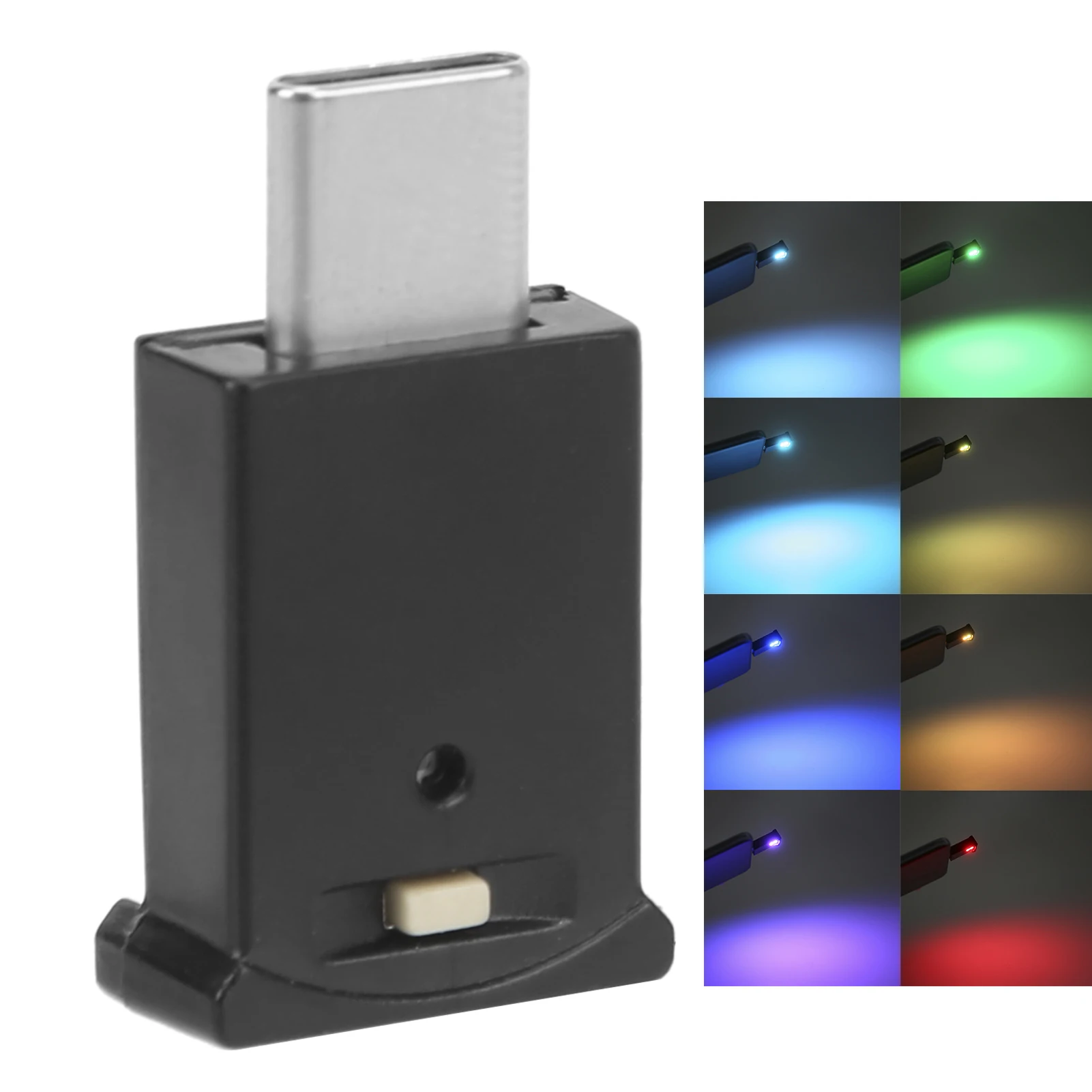 Lampada Ambiente USB E Type-C RGB Con 8 Colori - Luce LED Regolabile E Dinamica Per Auto, PC, Casa - Portatile Con Effetto Gradiente - 2