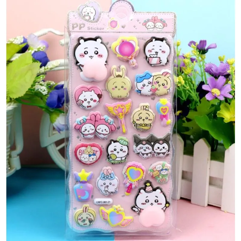 새로운 치이카와 부드럽고 귀여운 3D 팝업 버블 스티커, 두껍고 부드러운 귀여운 엉덩이 모양, 짜낼 수 있고 스트레스 해소 스티커 선물