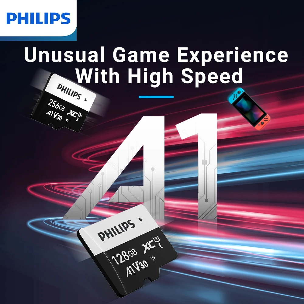 필립스 TF 메모리 카드 8GB-512GB 부드러운 녹화, 안정적인 파일 저장, 카메라, 휴대폰, 컴퓨터, 모니터용 범용 카드