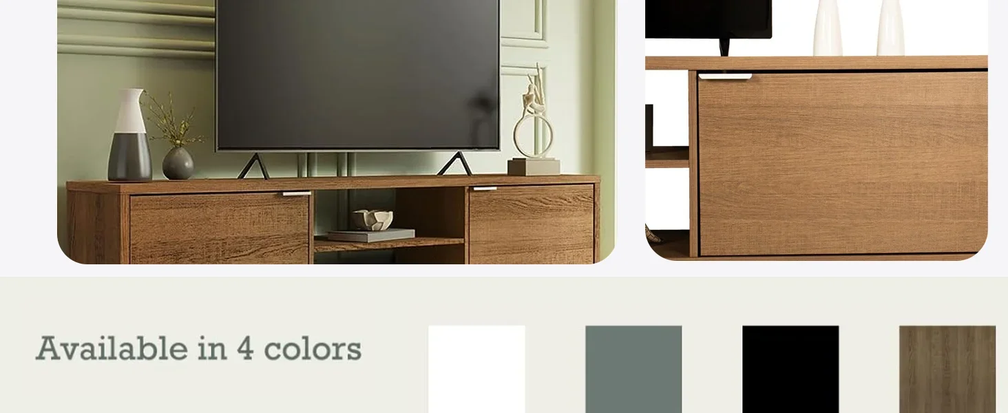 Madesa TV Stand Cabinet with Storage Space and Cable Management
