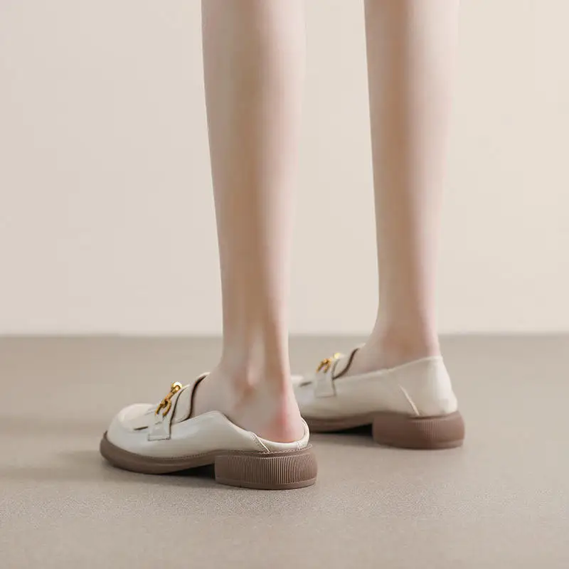 New Arrival Women Thick Bottom Loafers Soft Leather Slip On 3cm Womens Chunky Heel Women Tassel Loafer Fashion Party Prom Shoes