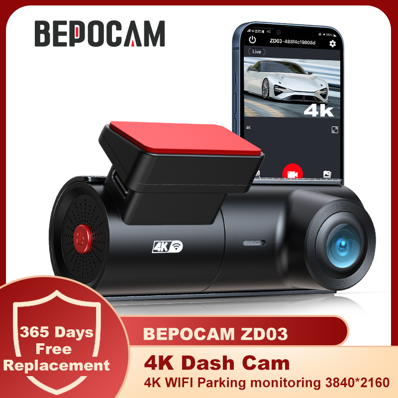 BEPOCAM ZD03 UHD 4K Mini Dash Cam for Cars Recorders Wifi Car DVR 150Â° Dash Camera Para Autos 2160P Video Recorder Basic Dashcam