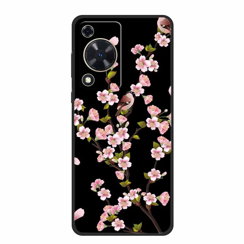 Black Silicone Soft Phone Case with Cartoon Design