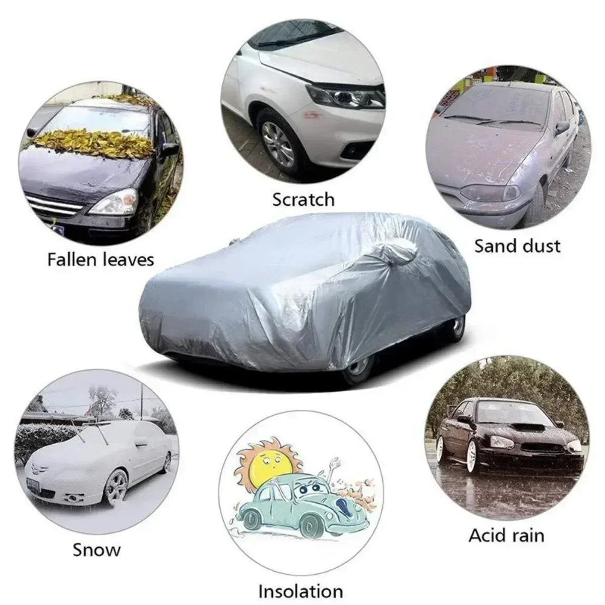 Car Covers Sun Outdoor Sunscreen Heat Sun UV Protection Dustproof Anti-UV Scratch-Resistant Universal Car Styling Car Covers