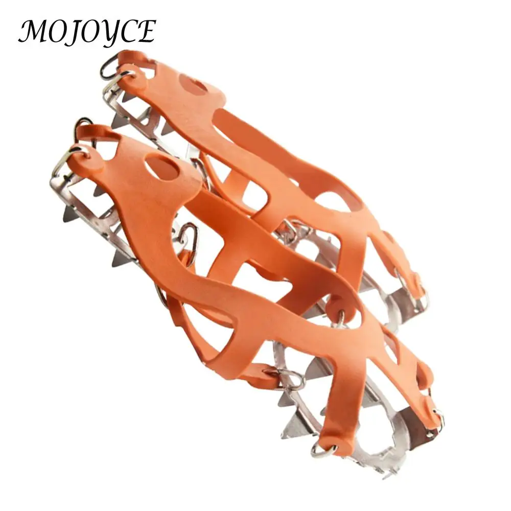 18 Teeth Outdoor Ice Snow Shoe Spiked Grip Cleat Crampons Anti Slip Shoe Covers ice gripper spike climbing crampons