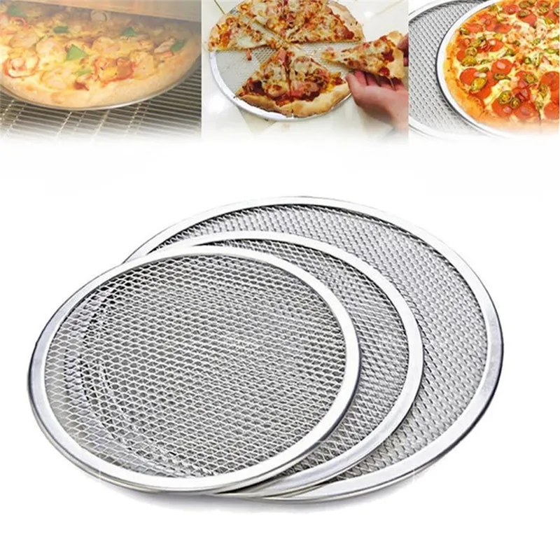 Non-stick-Pizza-Screen-Pan-Baking-Tray-Metal-Net-New-Seamless-Aluminum ...