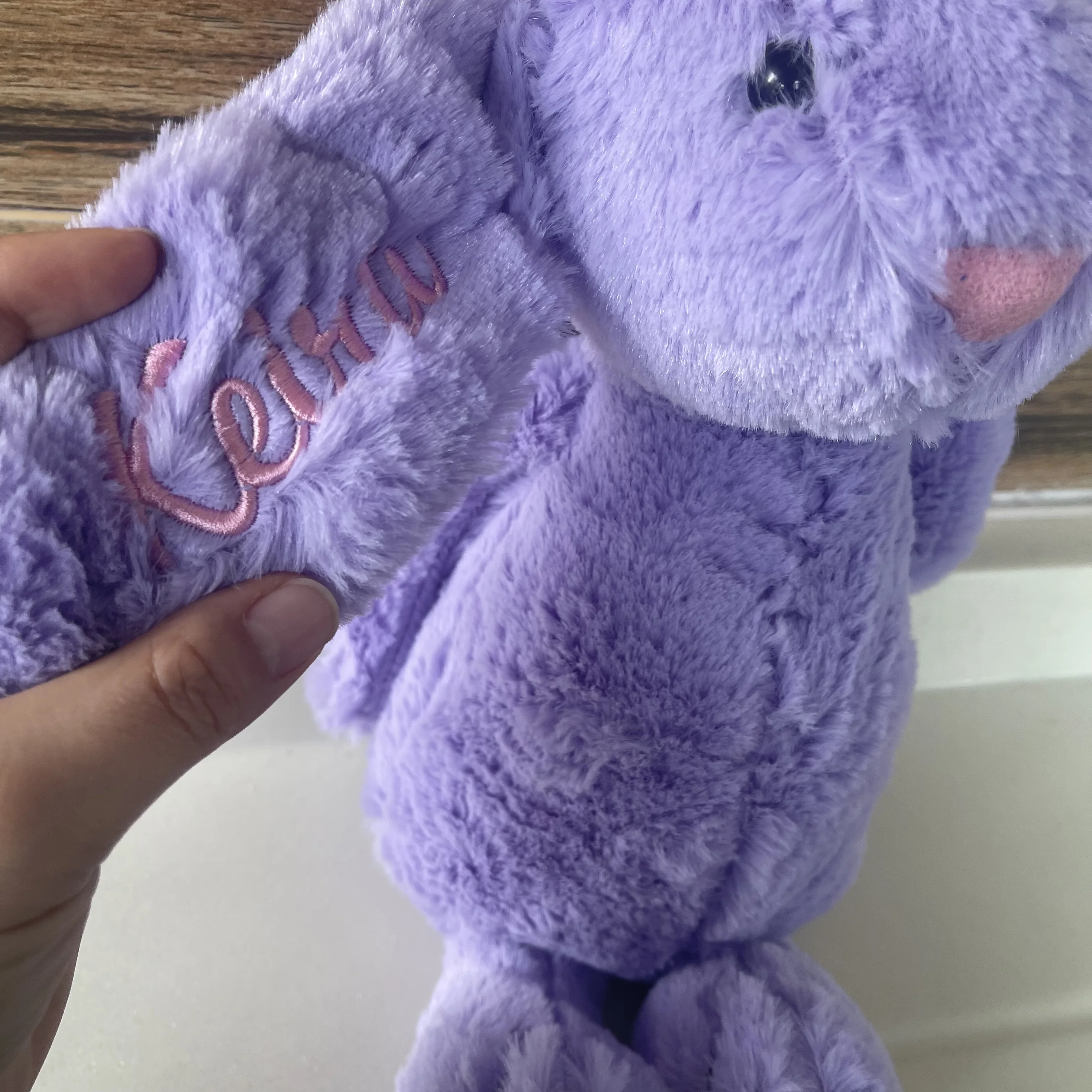 Personalized Customization Of Shy Bunny Cute Plush Toys Pink Exquisite Rabbit Embroidery Name Holiday Gift Doll plush toys