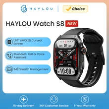 HAYLOU Watch S8 Smart Watch 1.96'' AMOLED Curved Screen Smartwatch Bluetooth Call AI Vioce Assistant Smartwatches for Men