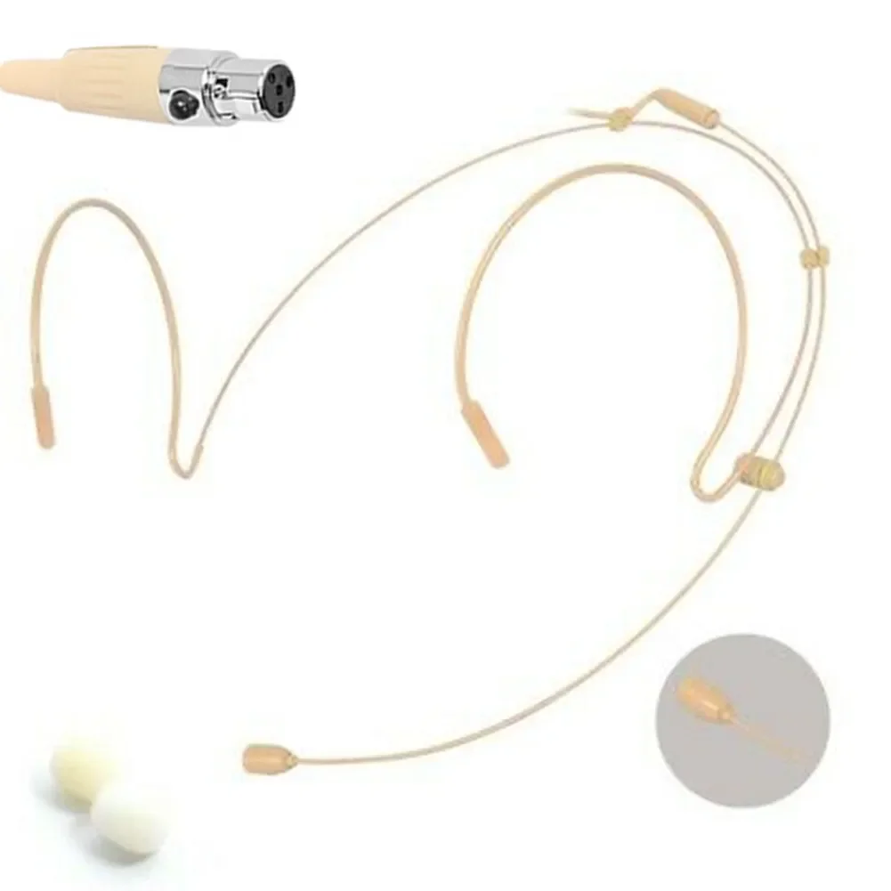 Head Worn Dual Earhook Headset Microphone Mini XLR 4 Pin TA4F Headworn Headband Mic Bodypack Transmitter