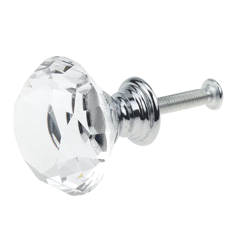 Diamond Shape Crystal Cabinet Pulls 10Pcs/Set 30mm Cupboard Drawer knob Kitchen Cabinet Door Wardrobe Handles Furniture Hardware
