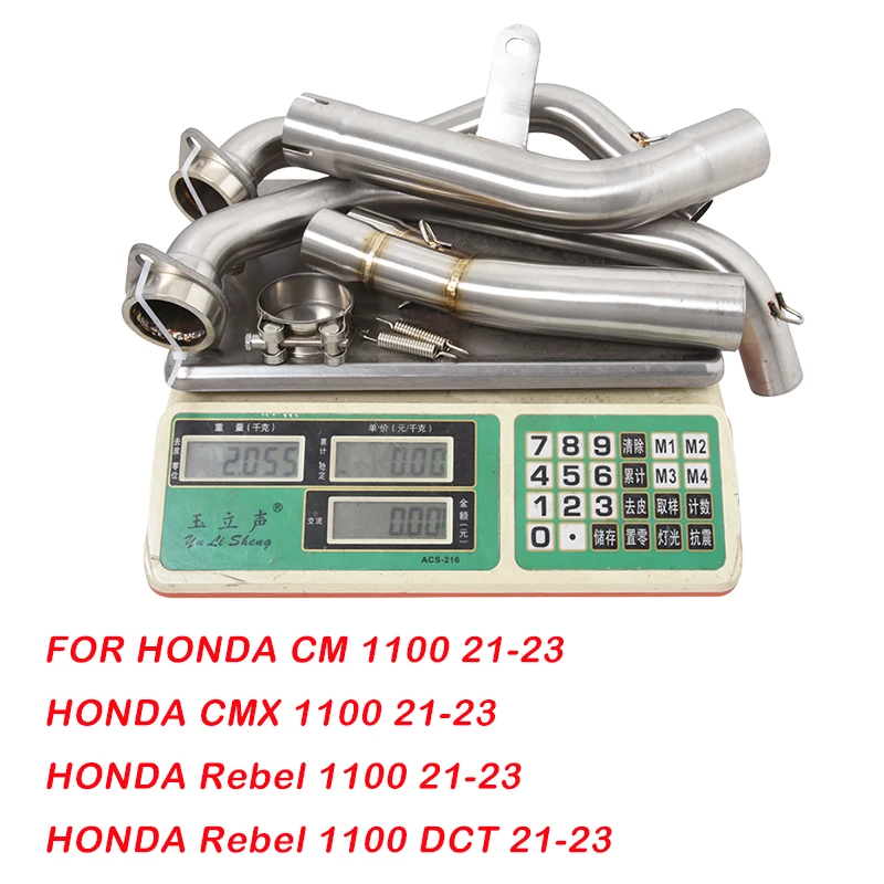 Motorcycles Exhaust Muffler Header Pipe Stainless Steel Tail Escape Connect Tube For Honda Rebel 1100DCT 2021-2023