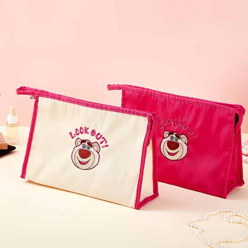 

Y2k Disney Lotso Makeup Bag Cute Cartoon Design Portable Organizer Cosmetics Zipper Anime Storage Wash Bags for Kawaii Woman