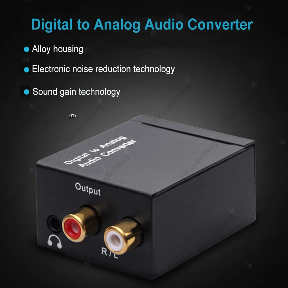 New Digital to Analog Audio Converter DAC Amplifier Decoder Optical Coaxial Toslink to Analog RCA L/R Audio Converter Adapter
