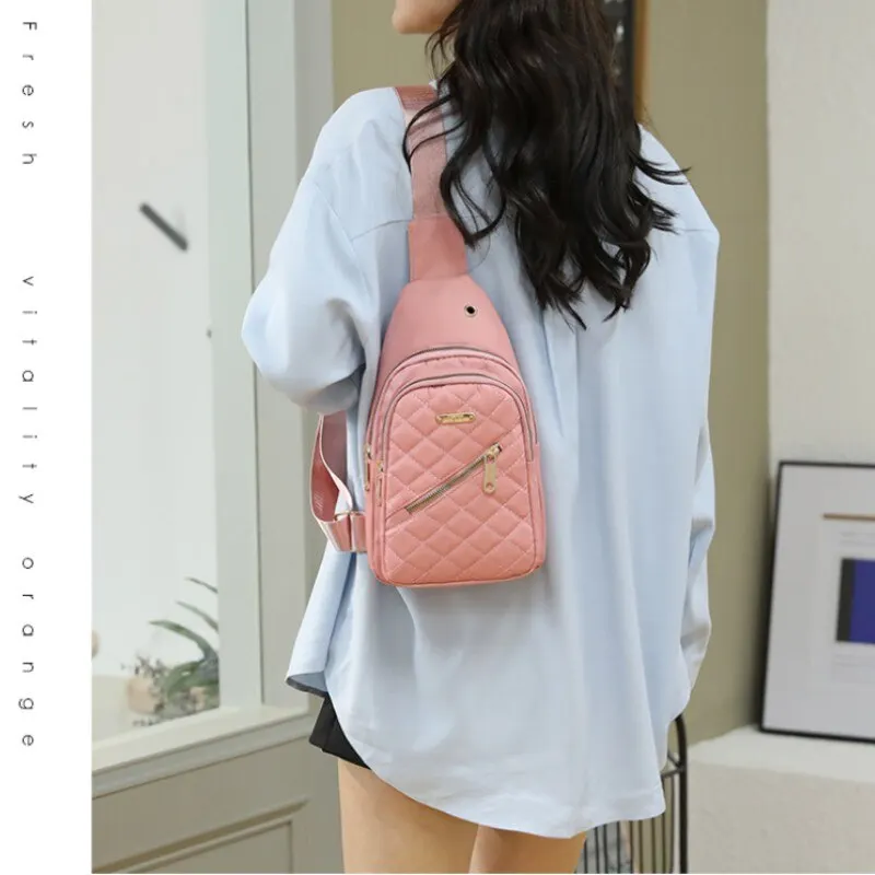 2025 New Korean Style Fashion Crossbody Bag Girls Sports Style Chest Bag Women’s Street Oxford Cloth Simple Versatile Chest Bag 6