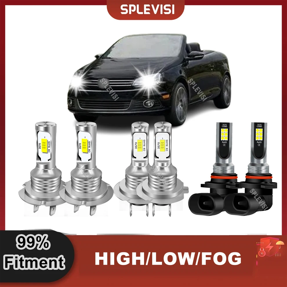 H7 9006 Car Headlight High Low Beam Foglamp LED Bulbs 12v For VW EOS 2006-2015