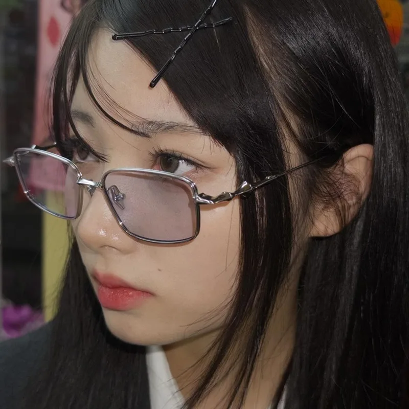 

Y2K Vintage Rectangle Glasses Frame Women Star Metal Small Squre Eyewear Clear Optical Eyeglasses Transparent Lens Spectacle