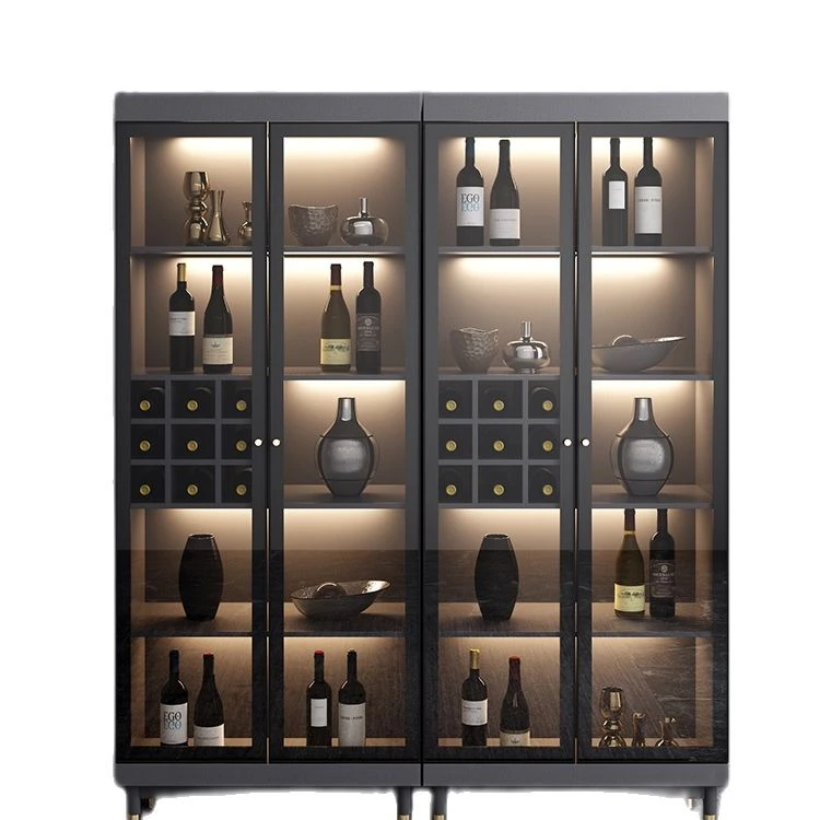 Italian minimalist wine glass door against the wall restaurant