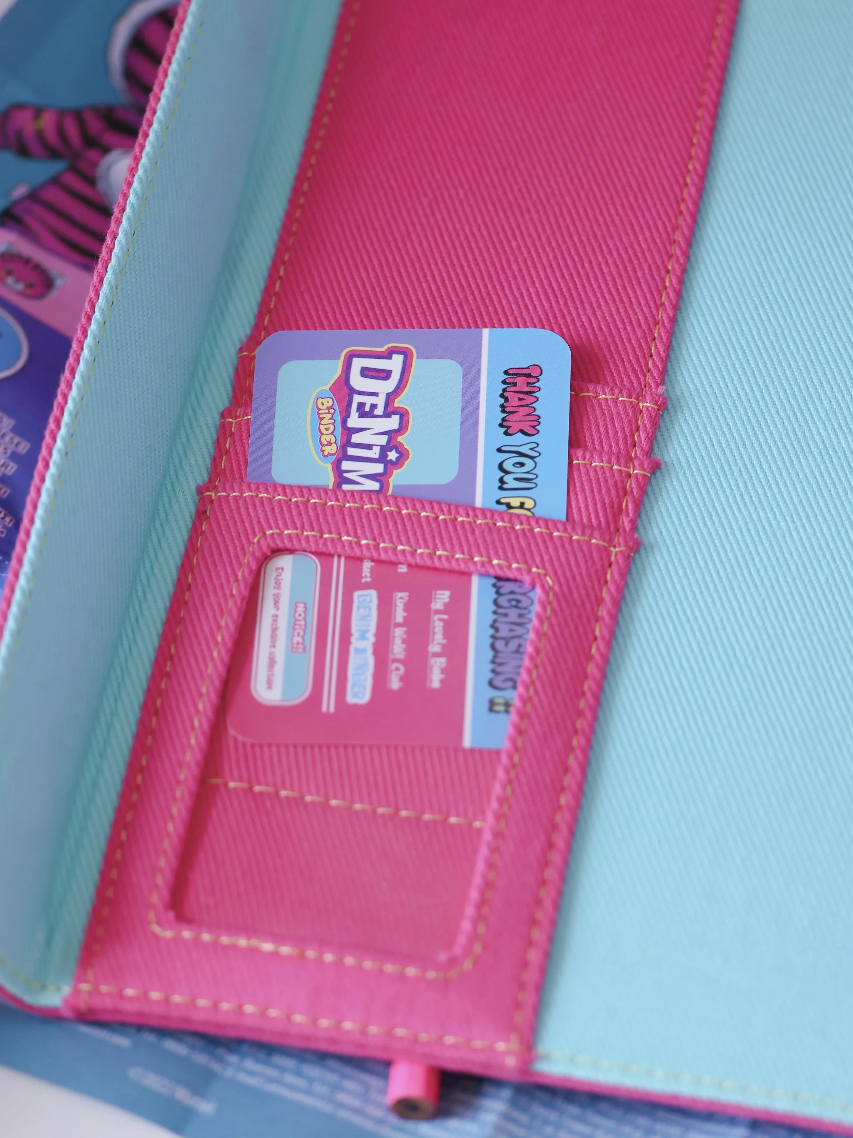 American Pink Denim Binder A5 Photocard Holder Magnetic Card Collect Book 3inch 4Grid Loose-Leaf Storage Book Album For Polaroid