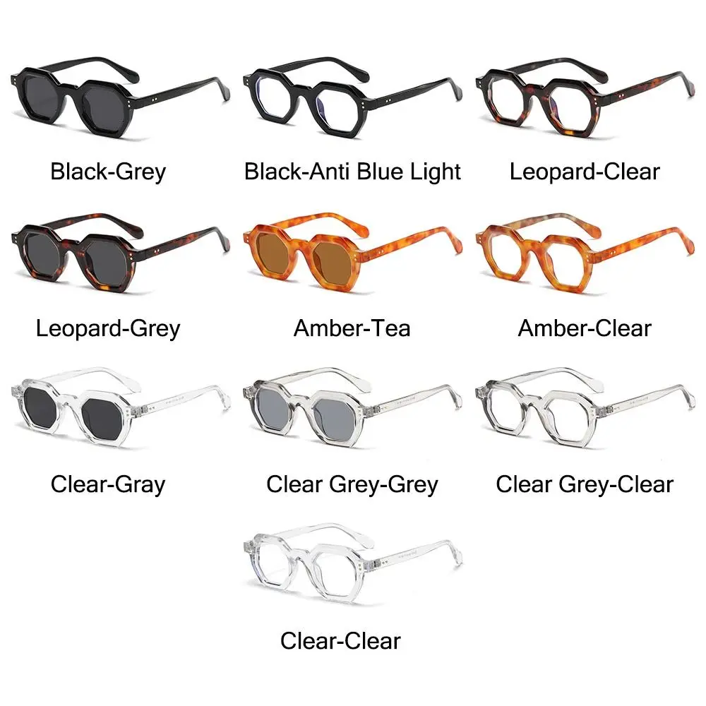 Vintage Polygon Square Women's Sunglasses Fashion Small Hexagon Shades UV400 Rivets Sun Glasses Trending Outdoor Sports Eyewear