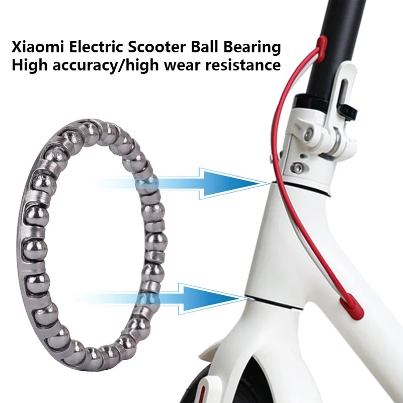 

Electric Scooter Fork Rotating Parts Vertical Rod Rotating Ball Steering Device for Xiaomi Mijia M365 /1S Easy to Install Silver
