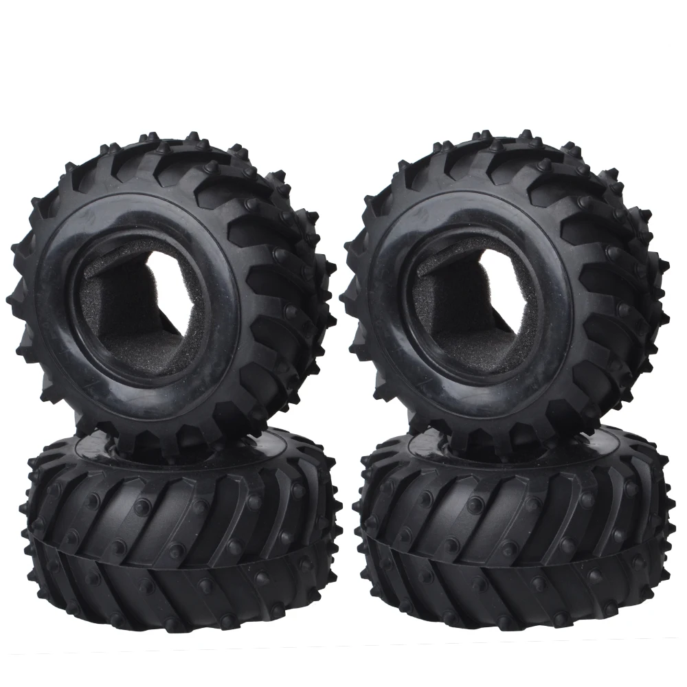 Jeu de 4 pneus caoutchouc RC 1/10 128mm pour Tamiya GF-02 BlackFoot Monster Beetle
