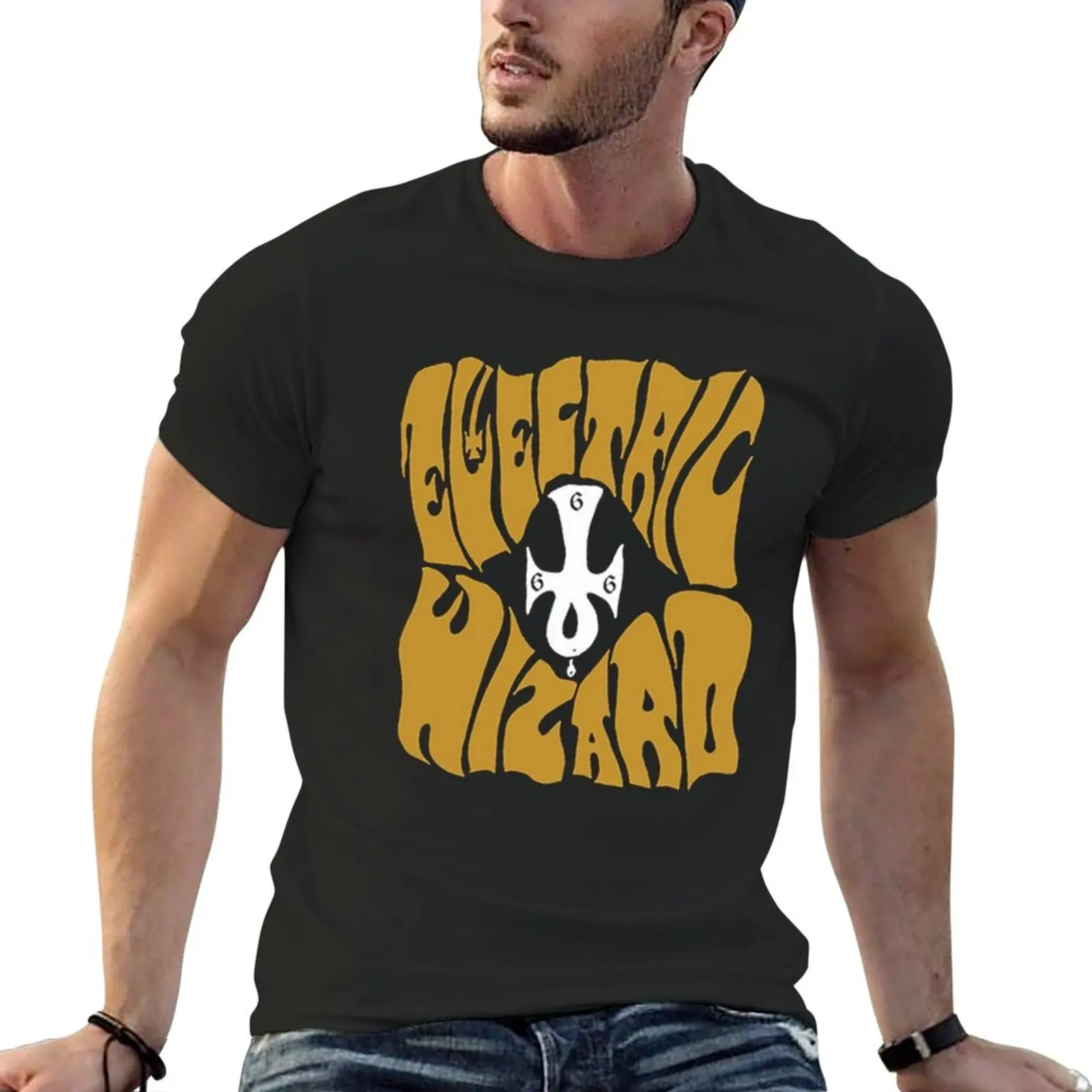 

New gold electric wizard T-Shirt Tee shirt black t shirt T-shirts for men cotton