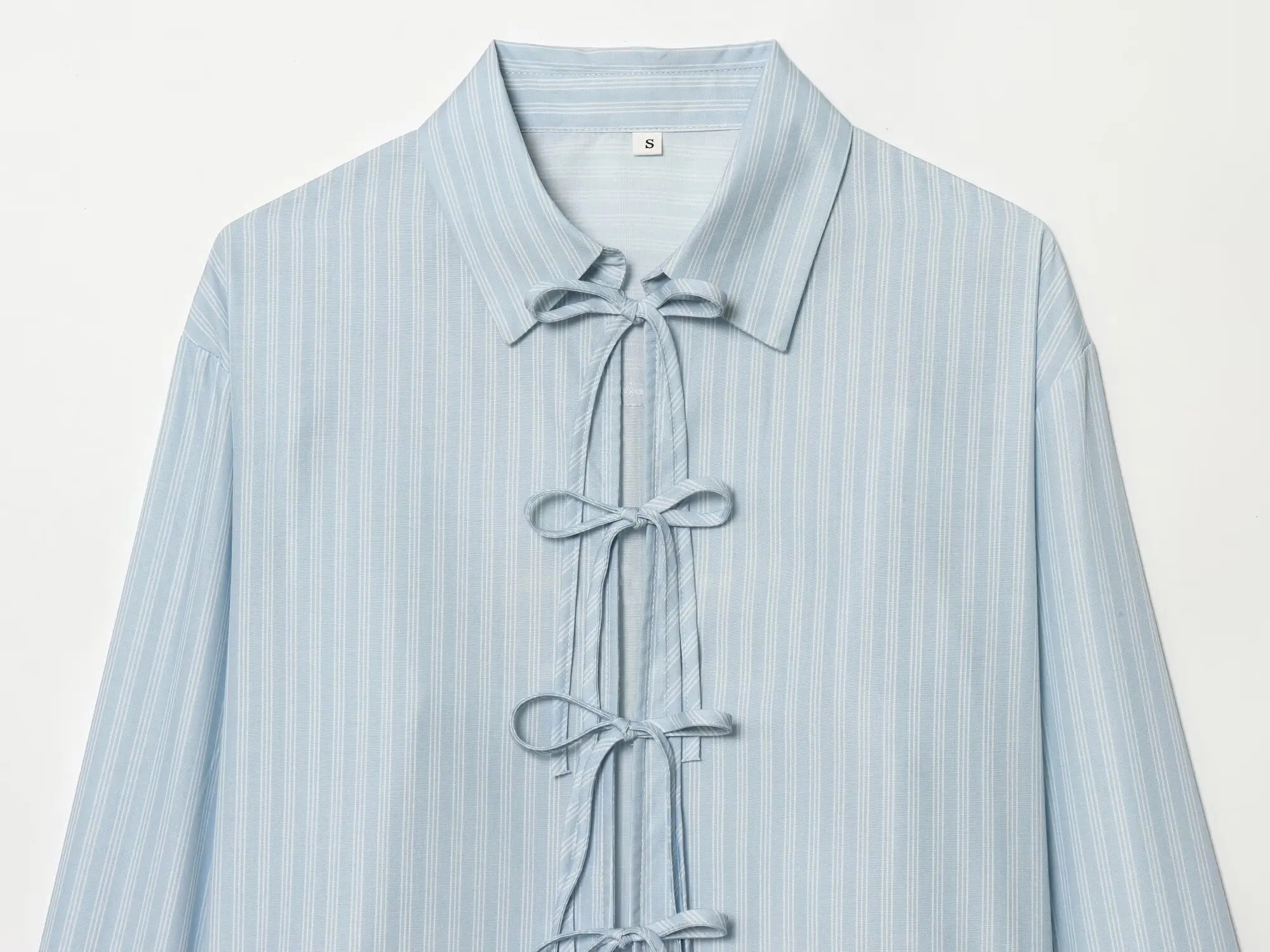 HH Damen Frühjahrsmode Vielseitiges Popeline-Hemd mit Schleife, Elegantes Langarm-Hemd für Frauen im High-Street-Stil – Detail 14