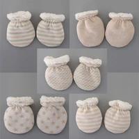 Winter New Born Baby Gloves for Newborns Thick Cotton Baby Anti Scratching Glove Sets for Protection Face Infant Mittens 1