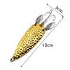 1PC Fishing Lure Metal Spoon Double Rotating Hard Artificial Baits 24g Sequin Rotate Lure for Pike Bass Trou 2