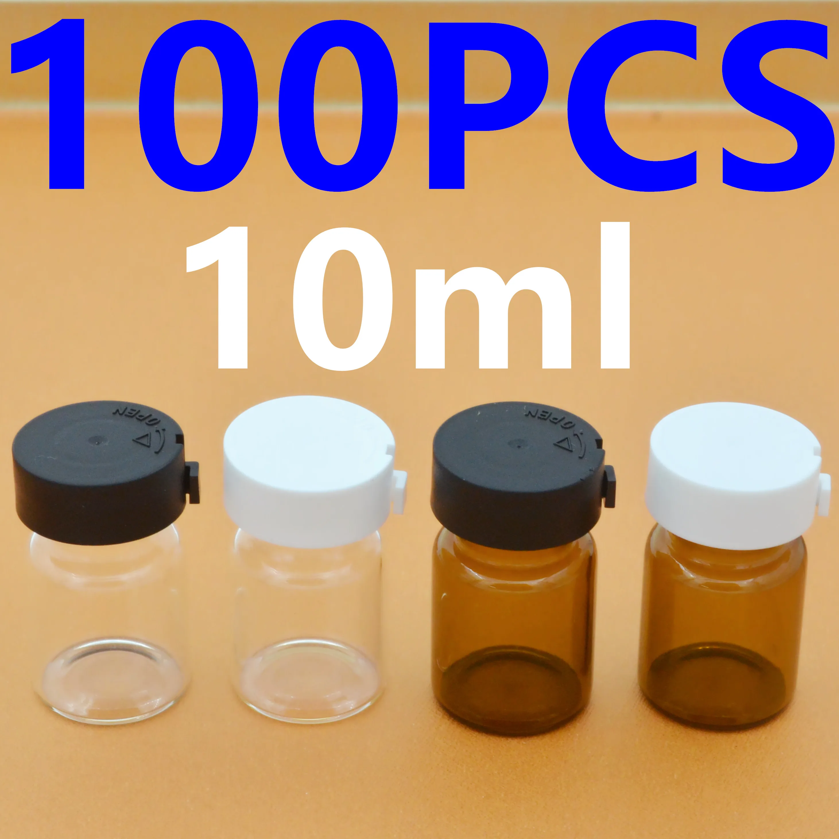 

100PCS 10ml Amber Bottles Freeze Dried Powder Bottle Bayonet Essential Oil Separate Vials Cosmetic Packing Container Travel