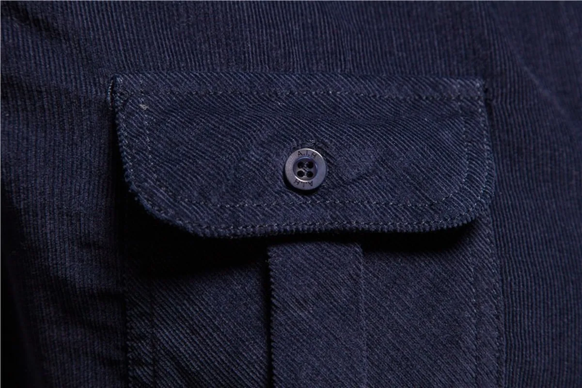 Cotton Shirt Men's Single Breasted 100% Cotton Autumn Slim