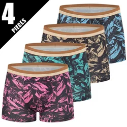 4 - Pack Men's Fashion Printed Boxer Underwear - Comfortable Oversized Shorts - Europe S 50 - 60kg (4pcs - yy - yeshu)