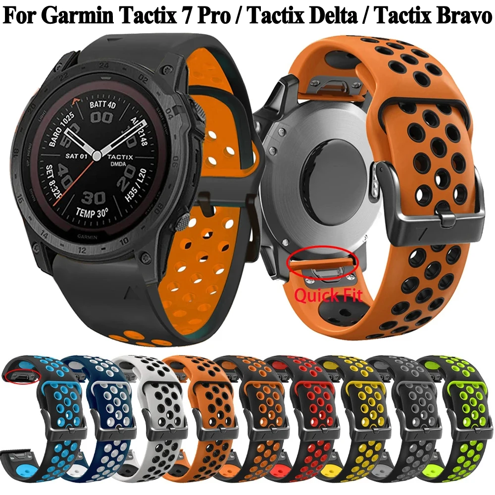 

26 22mm Silicone Band For Tactix 7 Pro Delta Bravo /Fenix 7 7X 6 6X 5 Epix Strap Sports Smartwatch Bracelet Quick Fit Watchbands