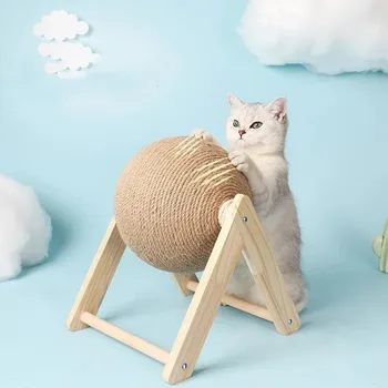 Cat Toy Scratching Ball Kitten Sisal Rope Ball Board Grinding Paws Toys Cats Scratcher Wear-resistant Pet Furniture Cat Supplies 3