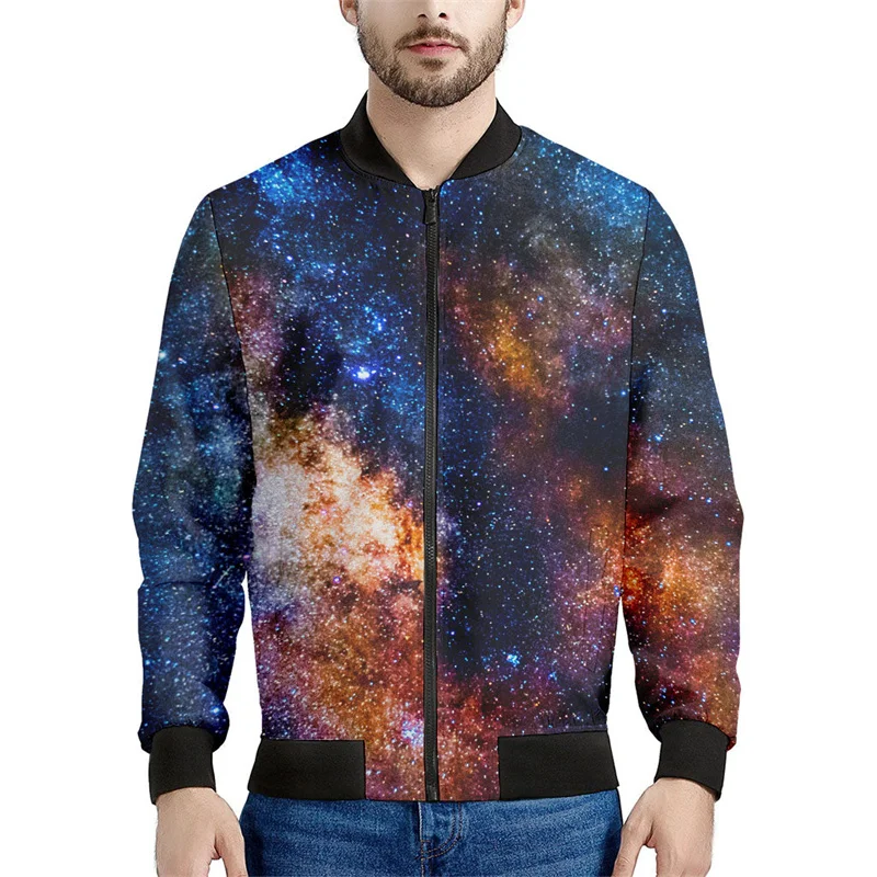 thumbnail image 1 of Chaqueta con estampado 3D de universo colorido para hombre, chaqueta con cremallera y espacio galáctico, abrigo informal holgado, sudadera con cremallera para primavera y otoño, 1 of 5