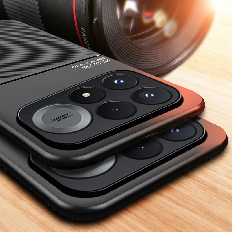 Luxury Magnetic Holder Phone Case with Soft Leather Back Cover