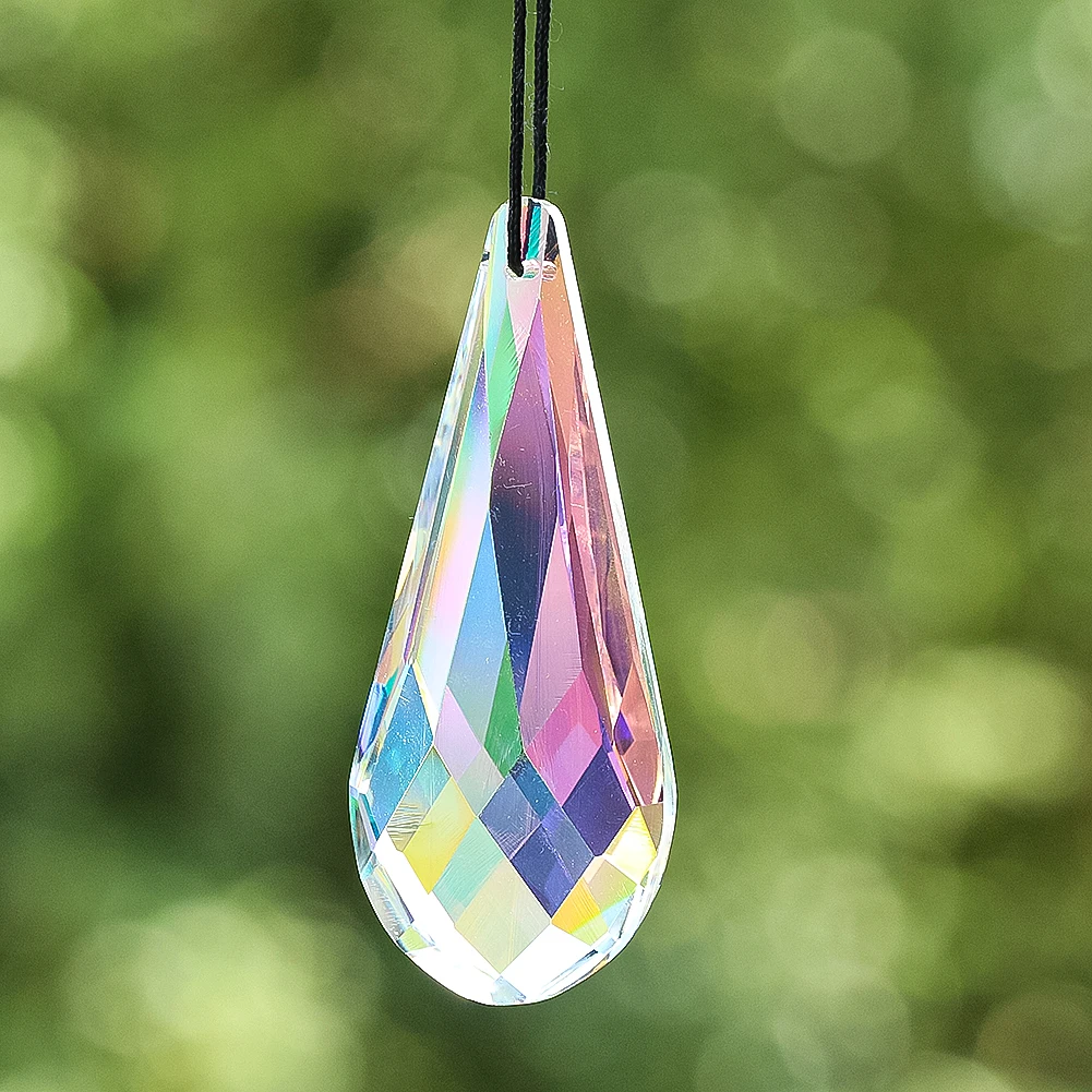 75mm Rainbow Crystal Suncatcher Prism Hanging Light Catcher Chandelier Lamp Lighting Drop Car Pendant Shinning Garden Decoration