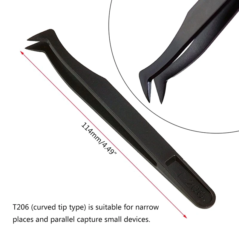 8 Pieces Tweezers Plastic Anti-Static Tweezers for Electronics Jewelry-Making Laboratory Work Repairing Hobbies Durable
