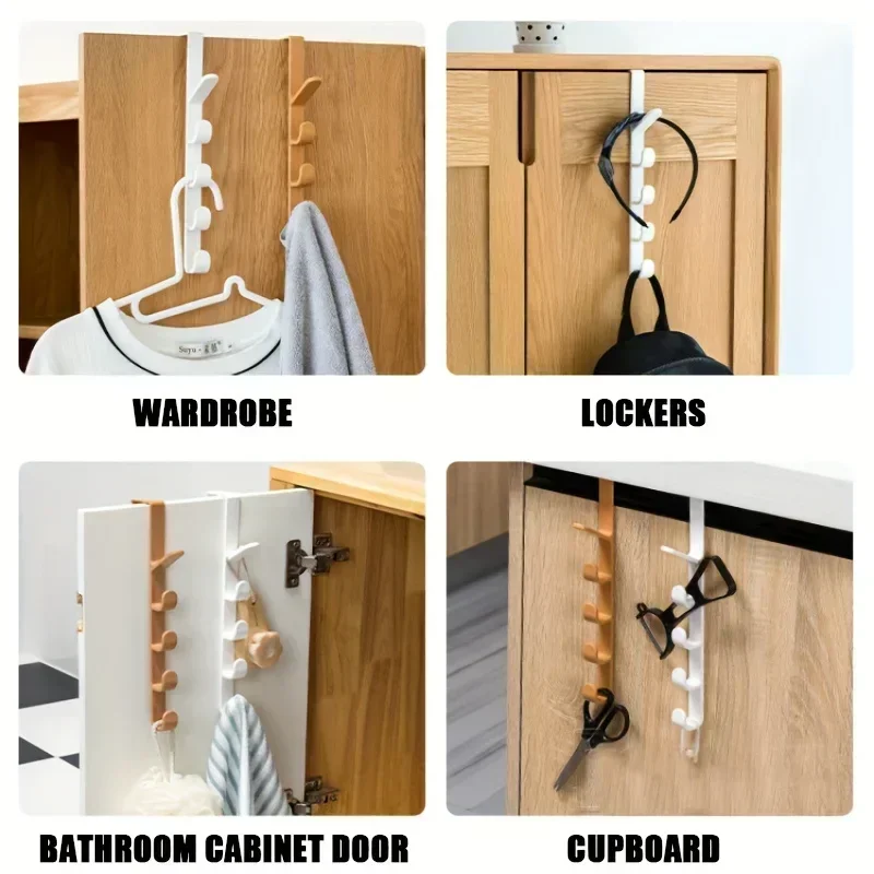 Long Row Of Hooks Wall-mounted Storage Rack Hat Organizer 1pc