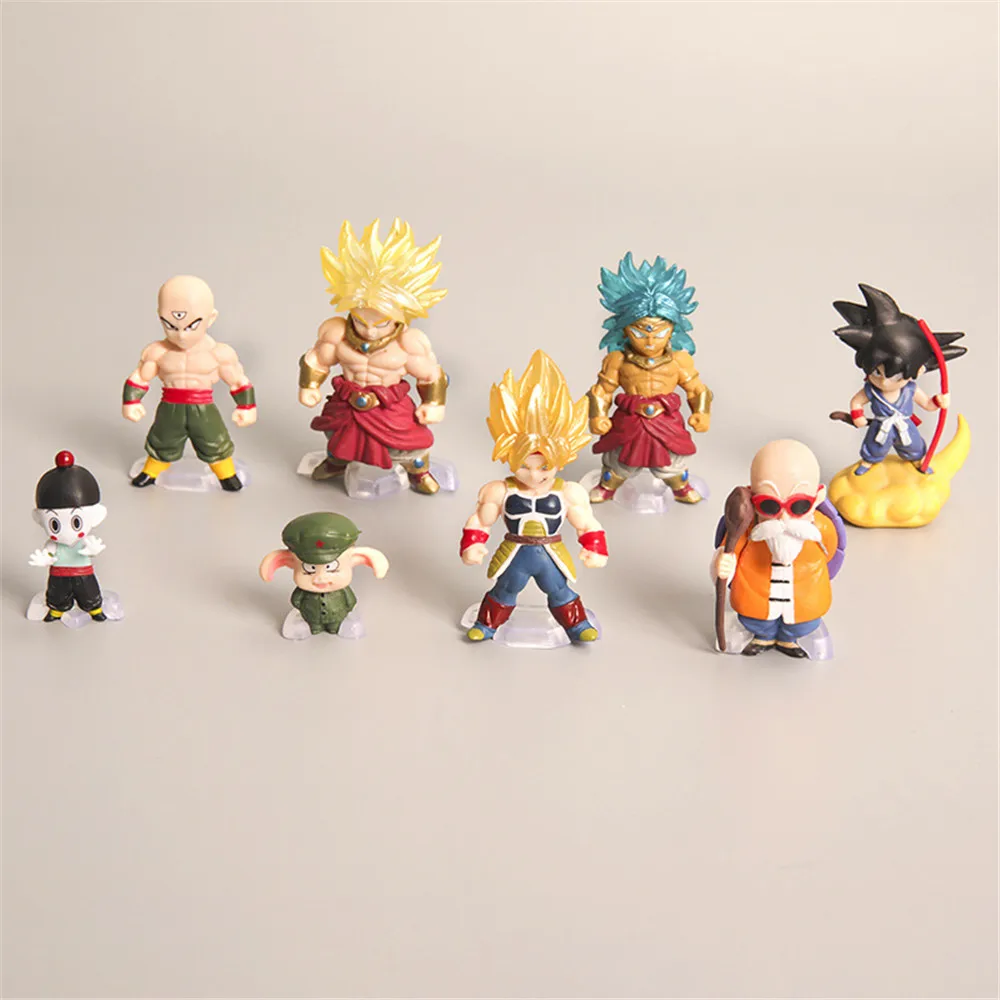 

8pcs/set Anime Dragon Ball Z Son Goku Master Roshi Uron Chiaotzu PVC Action Figure Statue Collection Model Kids Toys Doll Gifts