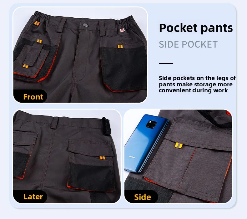 Robuste Mechaniker-Overalls mit mehreren Taschen, Oxford-Stoff, für Autoreparatur, Arbeitskleidung, individuelle Logo-Unterstützung – Detail 7
