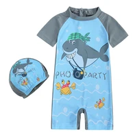 2024 Toddler Boys Girls Swimwear with Cap Kids Summer Swimsuit Diving Beachwear One Piece UV For Infant Children Bathing Suit 3