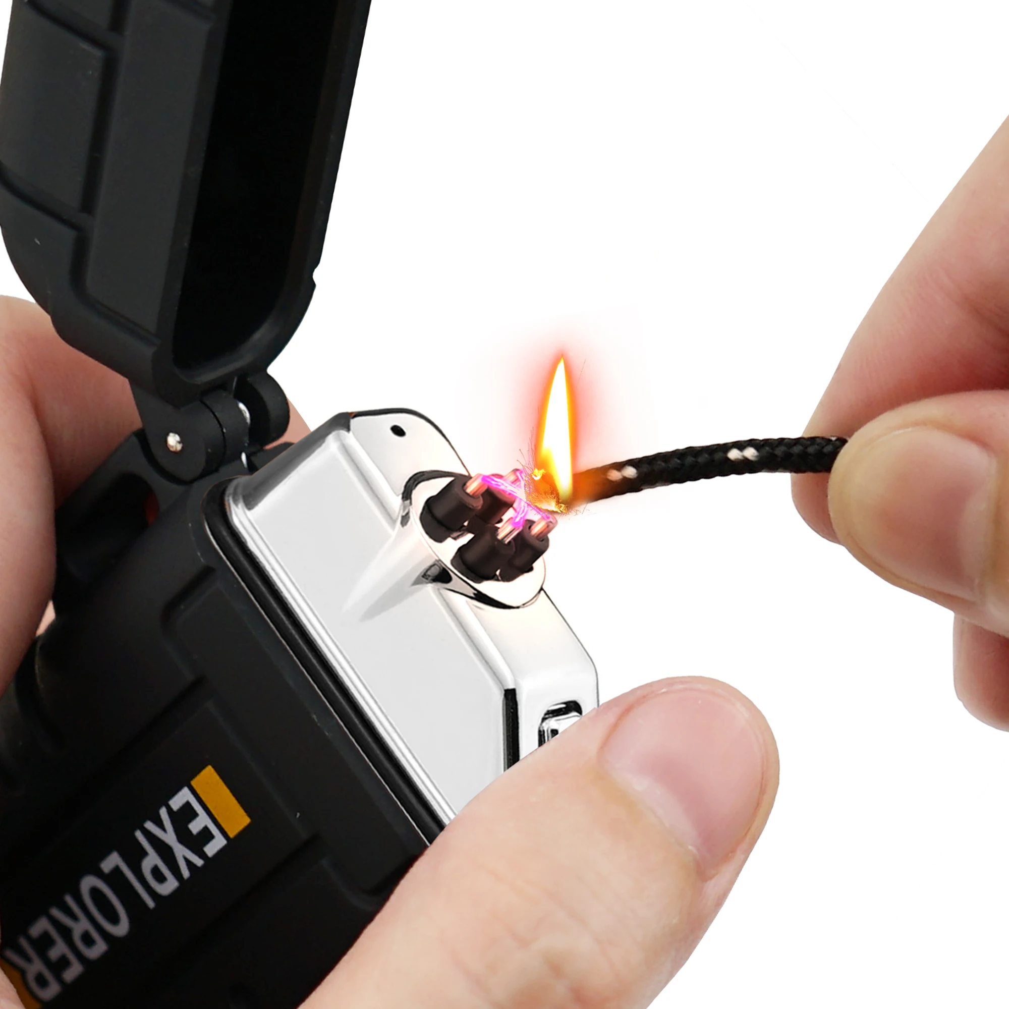 boog aansteker, elektrische aansteker, boog plasma aansteker USB oplaadbare winddichte ongebruikelijke aanstekers roken voor sigaretten sigaar kaars gadget voor mannen Matteblack