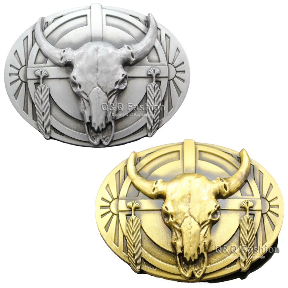 

Vintage Indian Tribe Bullbone Pattern Belt Buckle Fashion Western Denim Men's Woman Belt Buckle Accessories Dropshipping