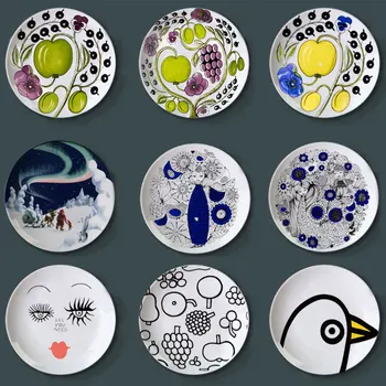 과일 접시 꽃 과일 모티브 세라믹 접시, 가정 장식, 스칸디나비아 모던 도자기 트레이, 부엌 친구 선물