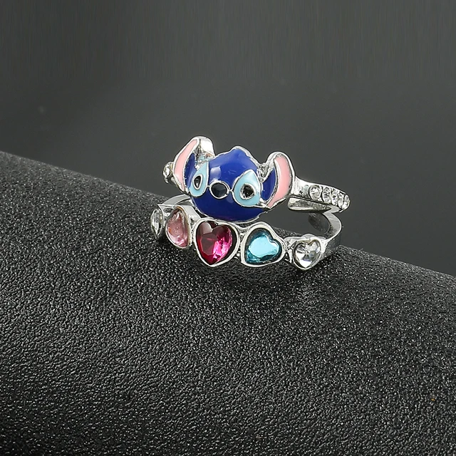 Disney Stitch Ring for Women Adjustable Opening Finger Ring Bride Wedding  Engagement Statement Jewelry Party Decoration