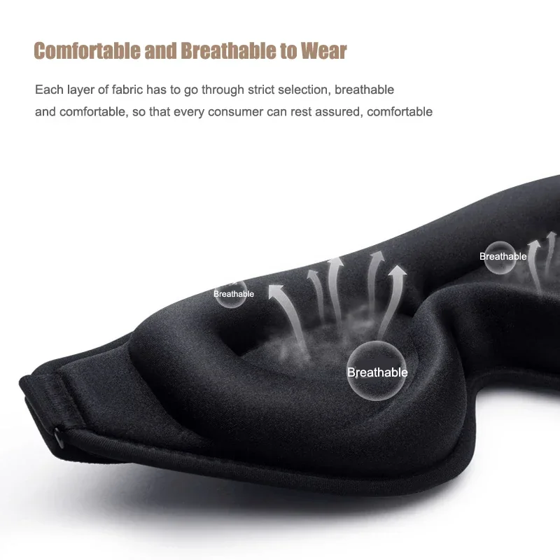 3D Sleep Eye Mask for Men and Women,Breathable Night Blindfold,99% Light Blocking Sleeping Mask,Eye Cover Patch for Travel Nap 4
